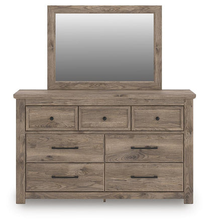 Keithland King Panel Bed with Mirrored Dresser