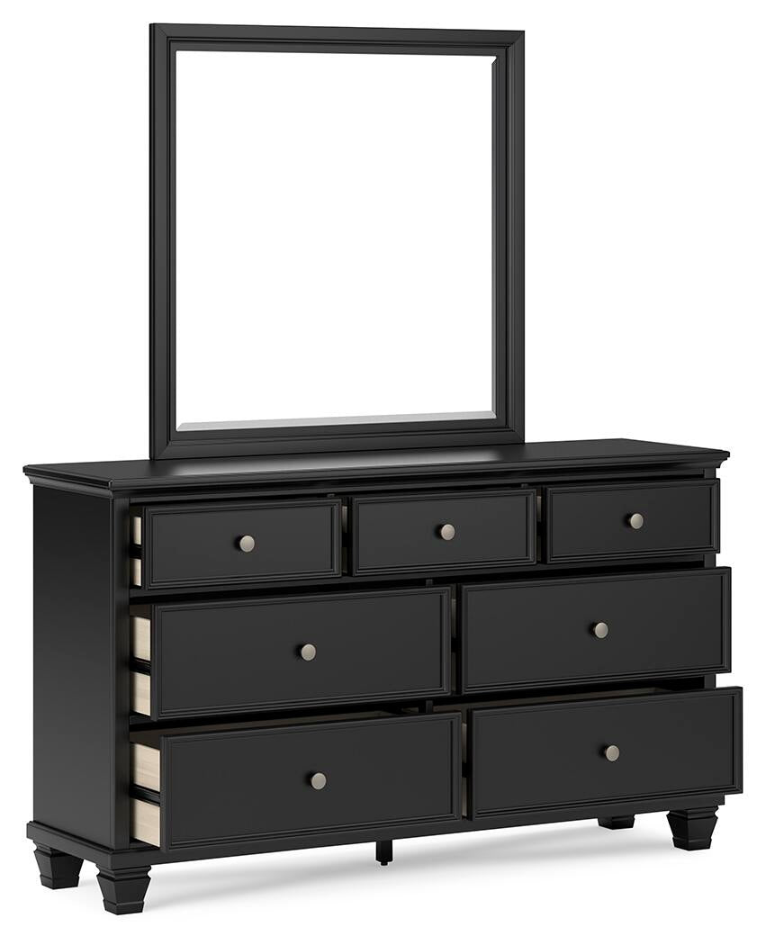 Lanolee Twin Panel Storage Bed, Dresser and Mirror