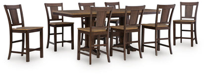 Anixburg Counter Height Dining Table and 8 Barstools