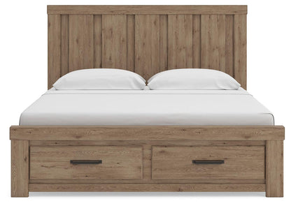 Garistyn King Panel Storage Bed, Dresser, Mirror, Chest and Nightstand