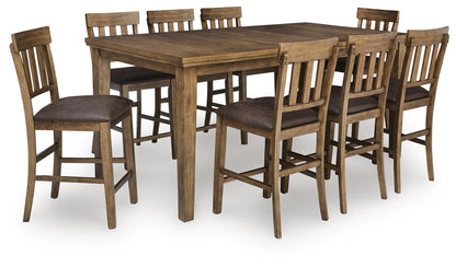 Broxtyn Counter Height Dining Table and 8 Barstools