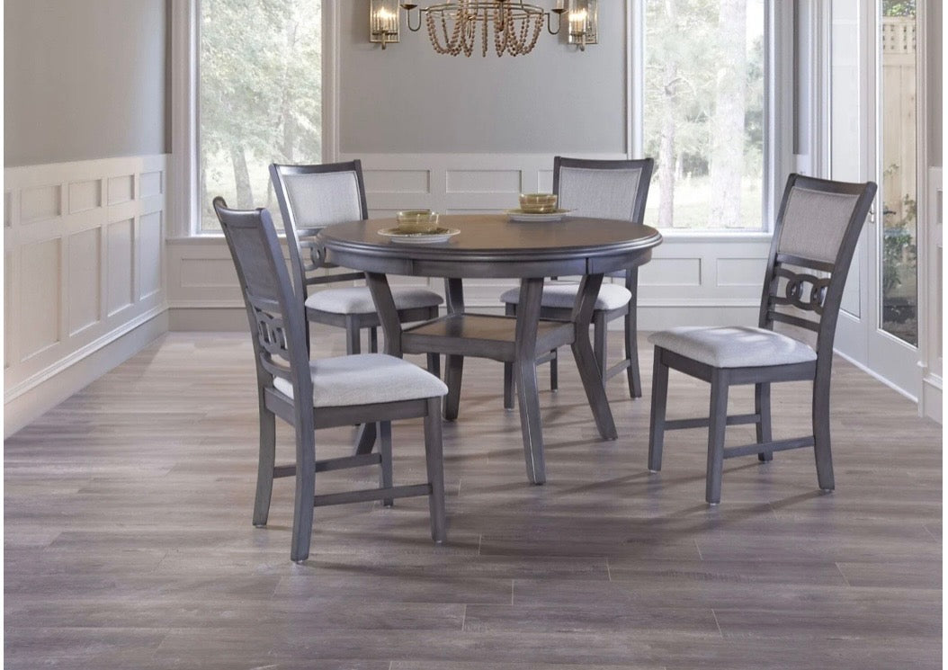 Gia 5-Piece Round Set with 1 Dining Table and 4 Chairs
