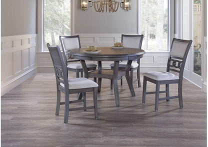Gia 5-Piece Round Set with 1 Dining Table and 4 Chairs