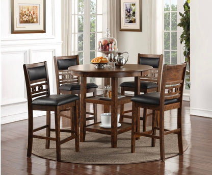 Gia 5-Piece Round Set with 1 Dining Table and 4 Chairs