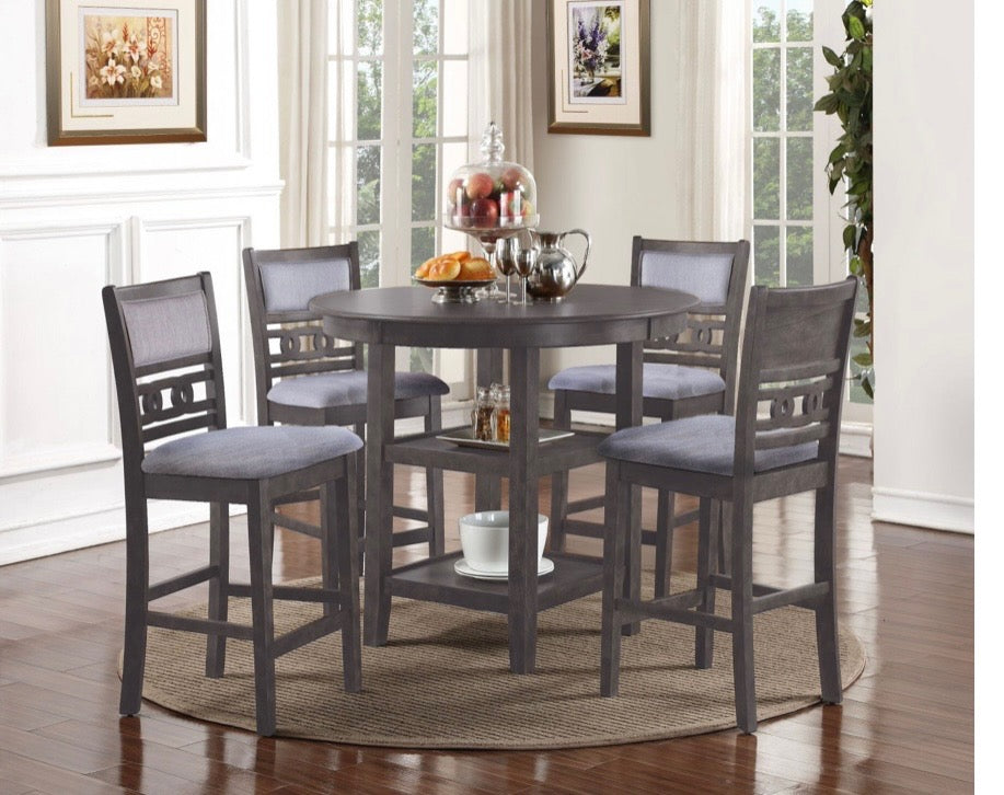 Gia 5-Piece Round Set with 1 Dining Table and 4 Chairs