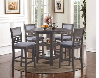 Gia 5-Piece Round Set with 1 Dining Table and 4 Chairs
