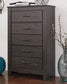 Brinxton King/California King Panel Headboard with Mirrored Dresser and Chest
