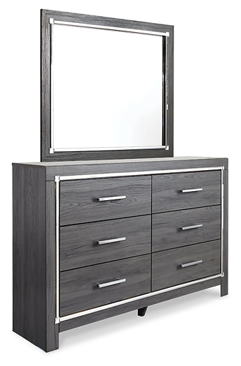 Lodanna Full Upholstered Panel Headboard with Mirrored Dresser