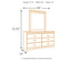 Huey Vineyard Queen Sleigh Headboard with Mirrored Dresser and Chest